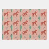 Paard en Cactus Inpakpapier Vel (Voorkant)