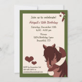 Paard en Candy Cane Verjaardag Uitnodiging (Voorkant)