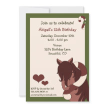 Paard en Candy Cane Verjaardag Uitnodiging