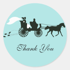 Paard en Carriage Bruiloft Dank u Stickers