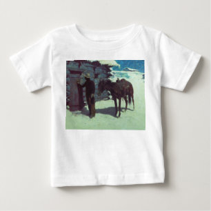 Paard en Cowboy Winter Sneeuw