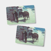 Paard en Cowboy Winter Sneeuw Badge (Voor- en achterkant)
