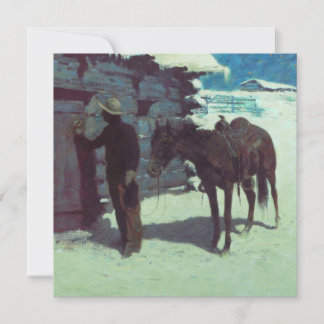 Paard en Cowboy Winter Sneeuw Kaart