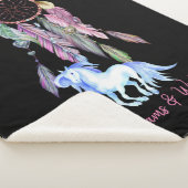 Paard en Dreamcatcher ~ Dromen en wensen BOHO Sherpa Deken (3/4)