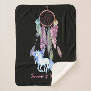 Paard en Dreamcatcher ~ Dromen en wensen BOHO Sherpa Deken