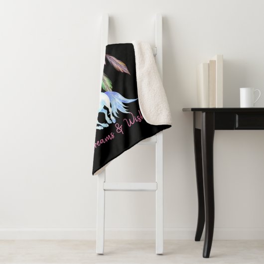 Paard en Dreamcatcher ~ Dromen en wensen BOHO Sherpa Deken (In situ)