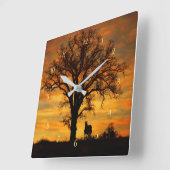 Paard en eikenboom Zuidwestelijke natuur Vierkante Klok (Hoek)