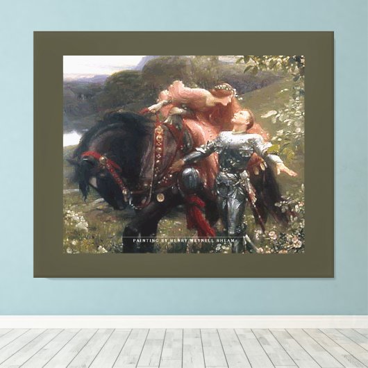 Paard en geliefden - omwikkeld canvas afdruk (Insitu (Houten vloer))