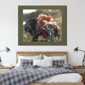 Paard en geliefden - omwikkeld canvas afdruk (Insitu (Slaapkamer))