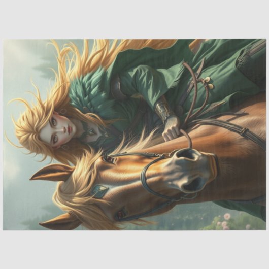 Paard en Gezel Fantasy Tissuepapier (Voorkant)