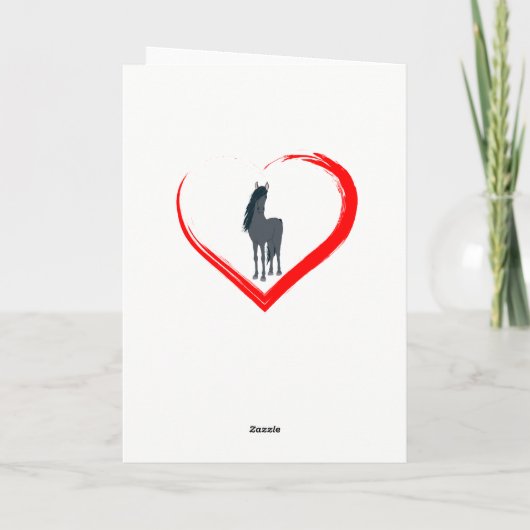  paard en hart Happy Valentijnsdag Feestdagen Kaart (Achterkant)
