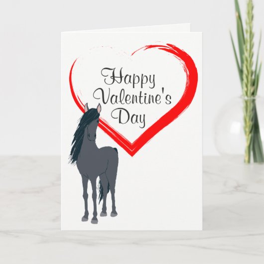  paard en hart Happy Valentijnsdag Feestdagen Kaart (Voorkant)