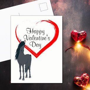 paard en hart Happy Valentijnsdag Feestdagenkaart