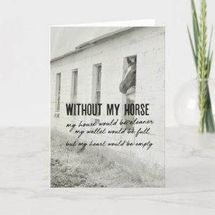 PAARD EN HART WENSKAART BEDANKKAART