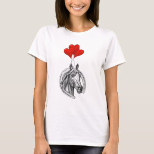 Paard en harten t-shirt