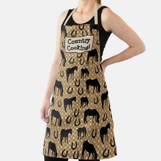 Paard en hoefijzer, landkoken! schort (Insitu)