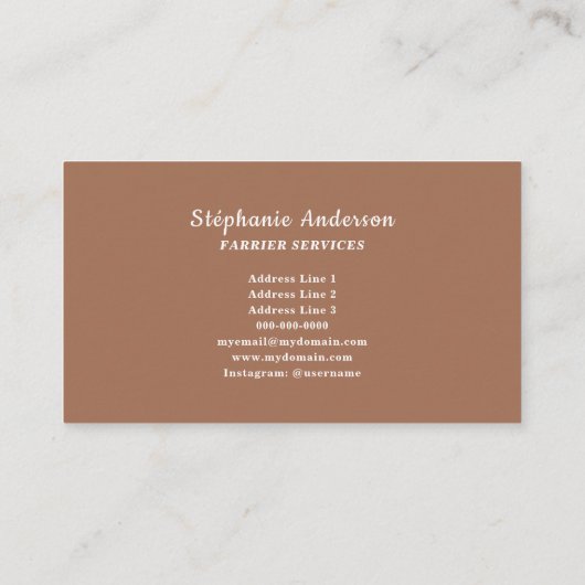 Paard en hoefsmid visitekaartje (Achterkant)