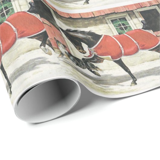  paard en hond Kerstmis Cadeaupapier (Rol Hoek)