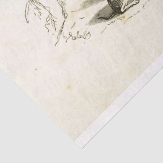 Paard en Honden Ephemera Decoupage  Frans Tissuepapier (Detail)