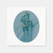 Paard en jockey papieren servetten (Voorkant)