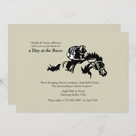 Paard en Jockey Uitnodiging (Voorkant / Achterkant)