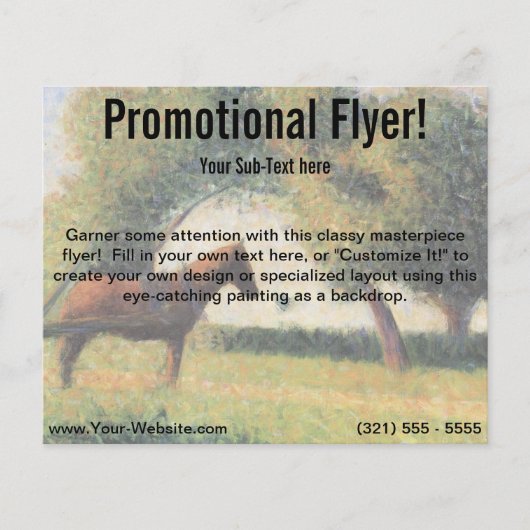 Paard en kar door Georges Seurat Flyer (Voorkant)