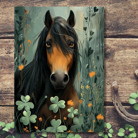 Paard en klaver St. Patrick's Day Kaart