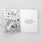 Paard en kleurplaat | Verjaardag Kaart voor Meisje (Binnen)