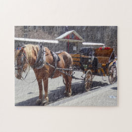 Paard en koets Montreal. Legpuzzel