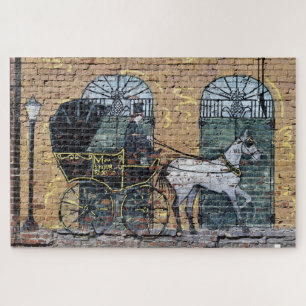 Paard en Koets Muurschildering Downtown Nashville Legpuzzel