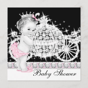 Paard-en-koets Roze Prinses Baby Shower Kaart