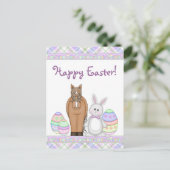 Paard en konijn Happy Easter Briefkaart (Staand voorkant)