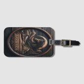 Paard en Maan gesneden teken Bagagelabel (Voorkant (horizontaal))