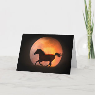 Paard en Maan Verjaardagsgroet Kaart