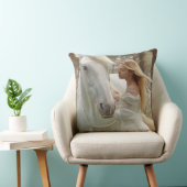 Paard en meisje fantasie kussen (Stoel)