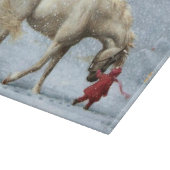 Paard en meisje in de winter snijplank (Hoek)