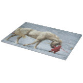 Paard en meisje in de winter snijplank (Hoek)