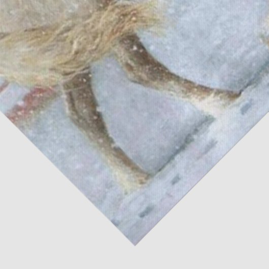 Paard en meisje in de winter tissuepapier (Detail)