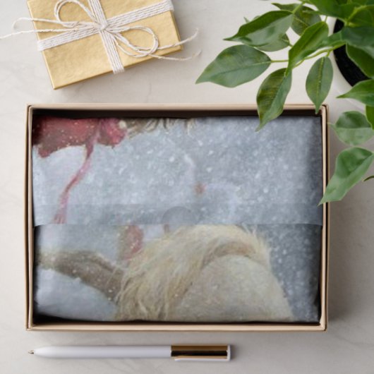 Paard en meisje in de winter tissuepapier (Geschenk)