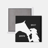 Paard en meisje kus Cowgirl western Magneet (Voorkant / Achterkant)