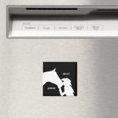 Paard en meisje kus Cowgirl western Magneet (Insitu (Vaatwasser))