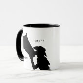 Paard en meisje kus Cowgirl western Mok (Voorkant links)