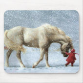 Paard en meisje Mousepad Muismat (Voorkant)