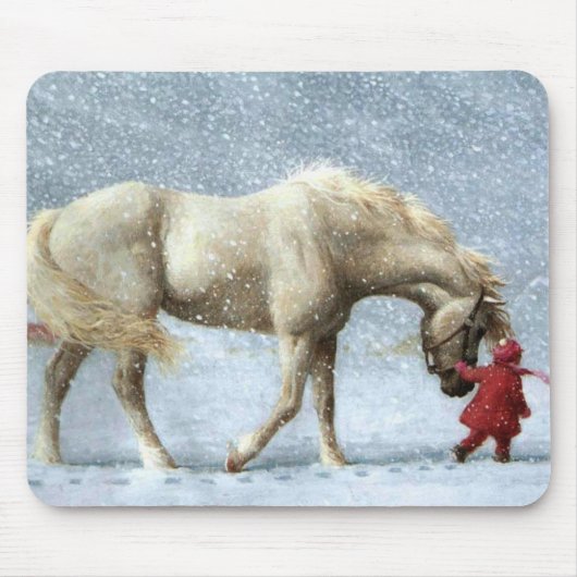 Paard en meisje Mousepad Muismat (Voorkant)