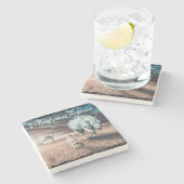 Paard en Meisje Tegel Onderzetter (Zijkant)