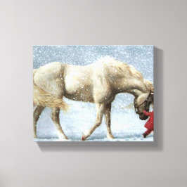 Paard en Meisje Verpakt Canvas