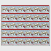 Paard en Meisje Winter Kerstcadeau Papier (Vlak)