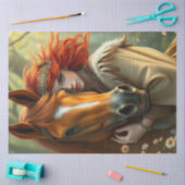 Paard en metgezel fantasie tissuepapier (Craft)