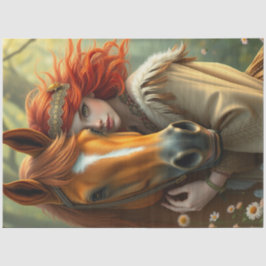 Paard en metgezel fantasie tissuepapier