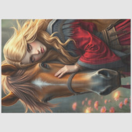 Paard en metgezel fantasie tissuepapier